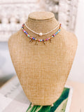 “Nati”Rainbow Name Necklace with Hanging Letters