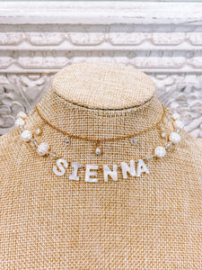 Sienna Personalized Name Pearl Necklace