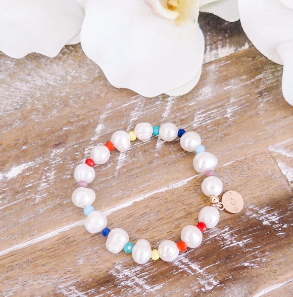 Hope Medium Rainbow Baroque Pearl Bracelet