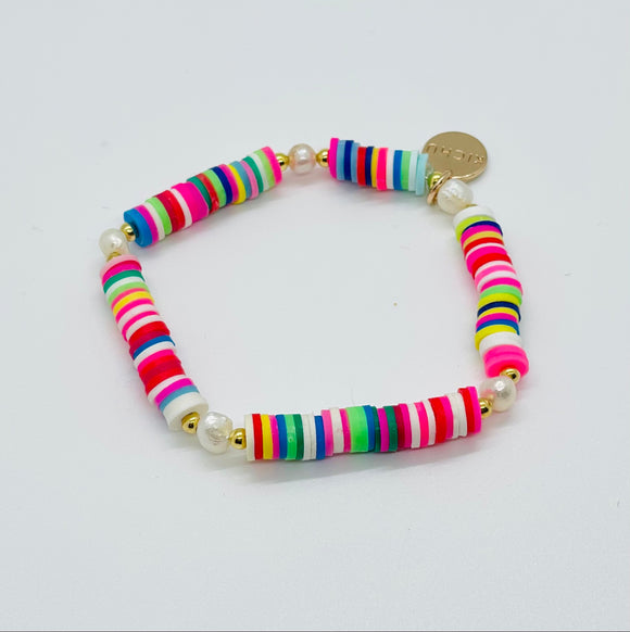 Classic Rainbow Personalized Bracelets with Pearls