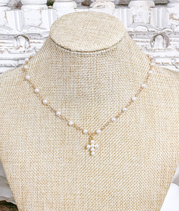 Small Pearl Cross