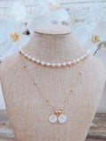 Relentless Pearl Choker and Initial Pendant Necklace