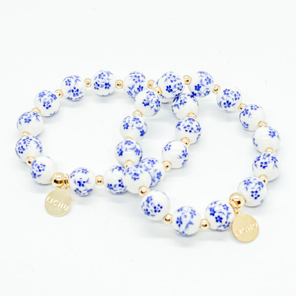 Blue Asencio Flower Bracelets