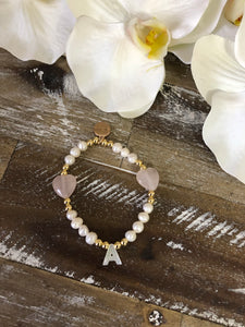 Yoyi Pearl and Rose Quartz Bracelet