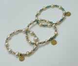 Baroque Pearl and Semiprecious stones bracelets