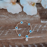 Mother of Pearl Evil Eye Stackable Bracelet