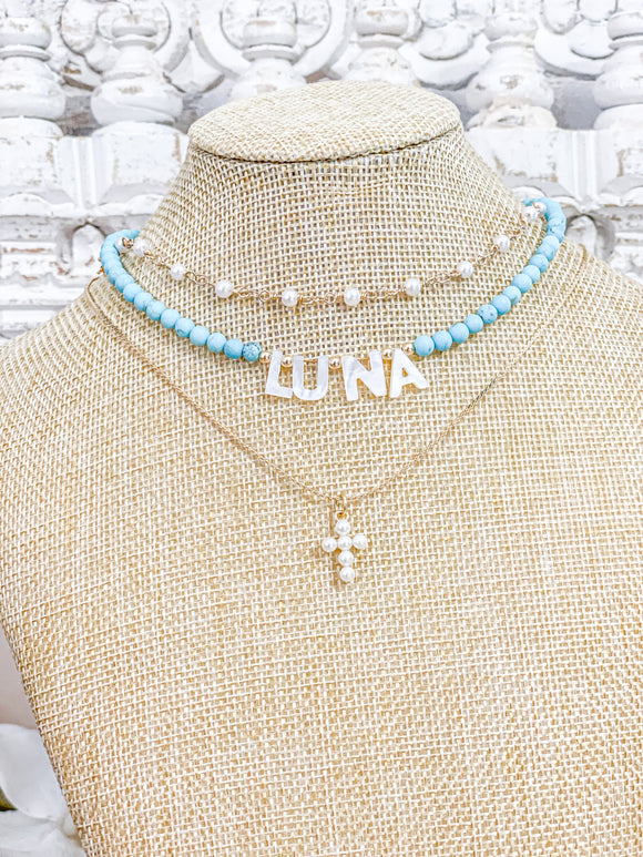 Luna Turqoise Name Necklace