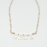 “Ceci” Name Pearl Beaded Necklace
