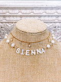 “Sienna” Personalized Name Pearl Necklace