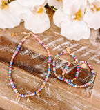 “Nati”Rainbow Name Necklace with Hanging Letters