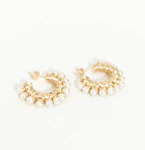 Cluster Pearl Hoops
