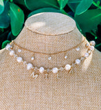 Mila Pearl and Crystal Necklace