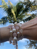Baroque pearl and rose quartz bracelet