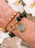 Tammy Black Onyx Bracelet with Saint Benedict