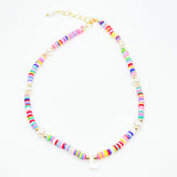 Rainbow Initial Necklace with Pearls