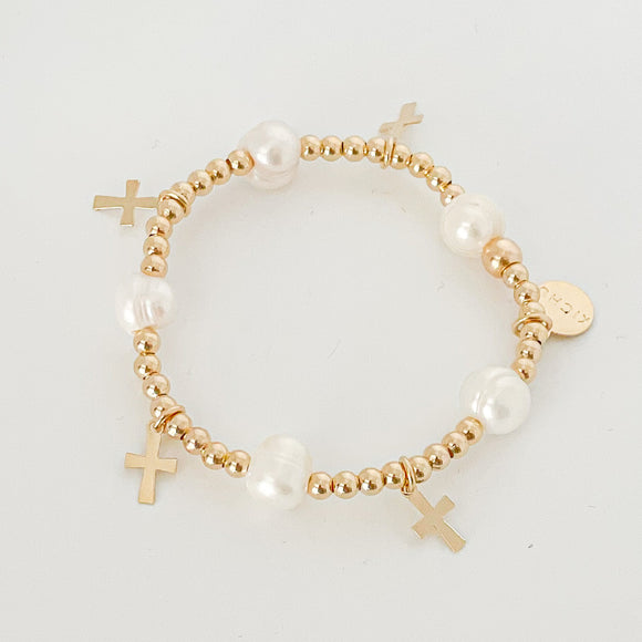 Classic Stackable Bracelet with Crosses