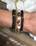 Lulu Pink and Black Stone Bracelet