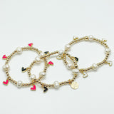 Stackable Bracelets with Hearts