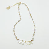 “Ceci” Name Pearl Beaded Necklace