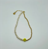 "Leah" Half Pearl Half Bead Necklace